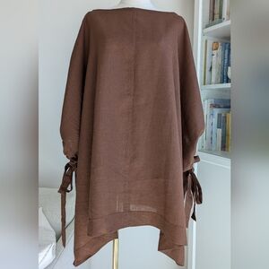 Chocolate Linen Tunic Shawl